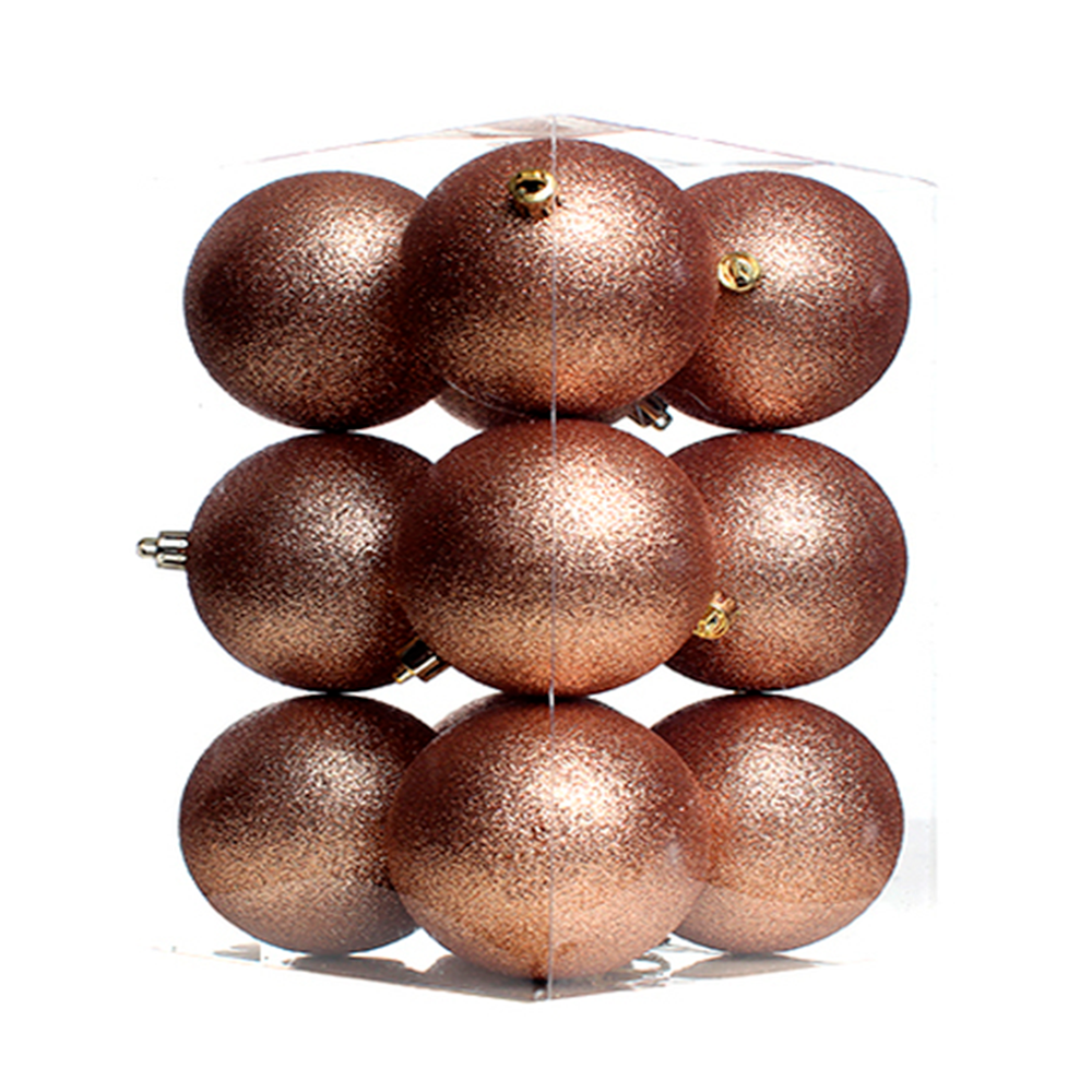 JUEGO DE 12 ESFERAS 8CM  (831-XB021GRG) ESCARCHADO