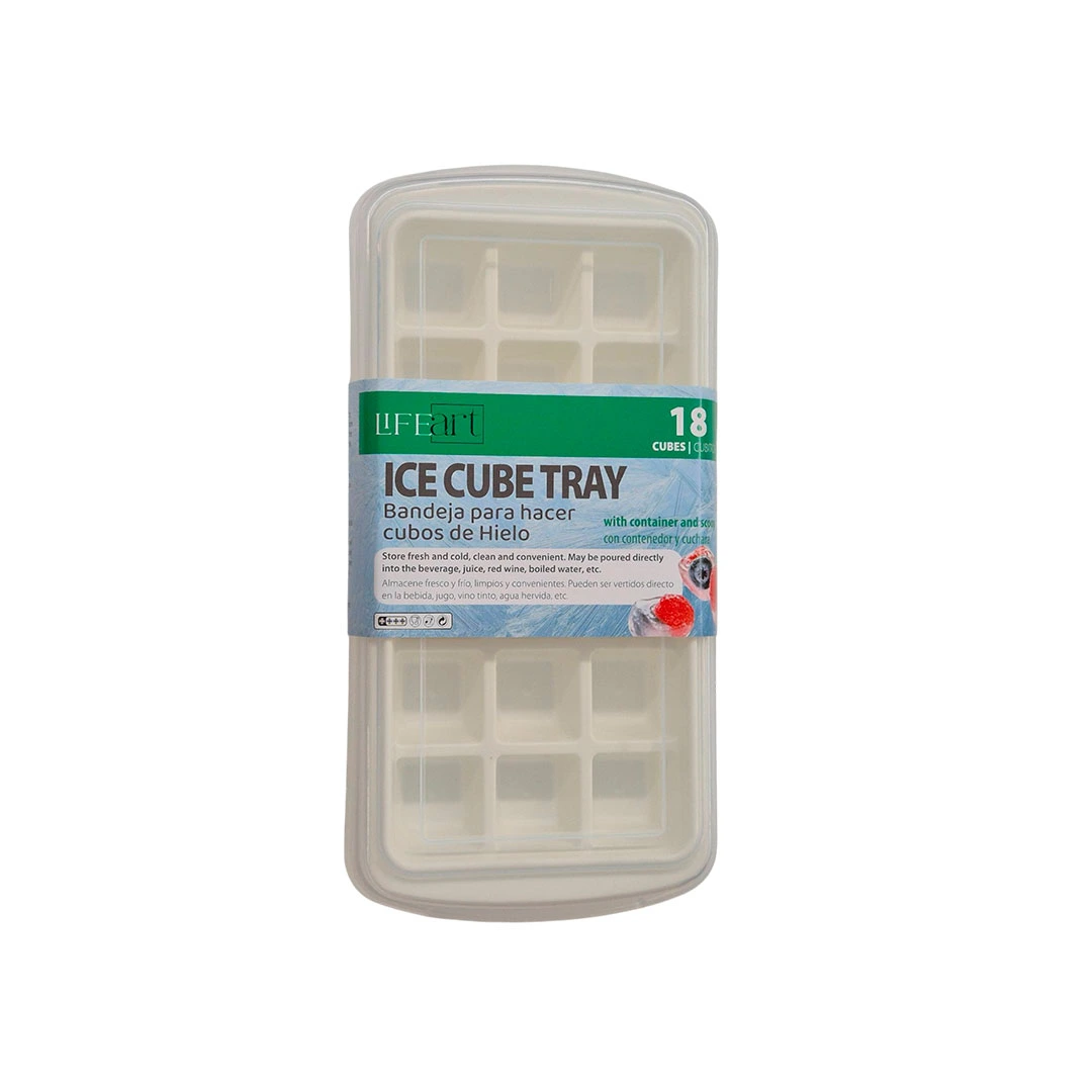 CUBETA P/ HIELO (18CUBOS) 27.5X14X7.5 CM 723-2404056 BLANCO/TRANSPARENTE
