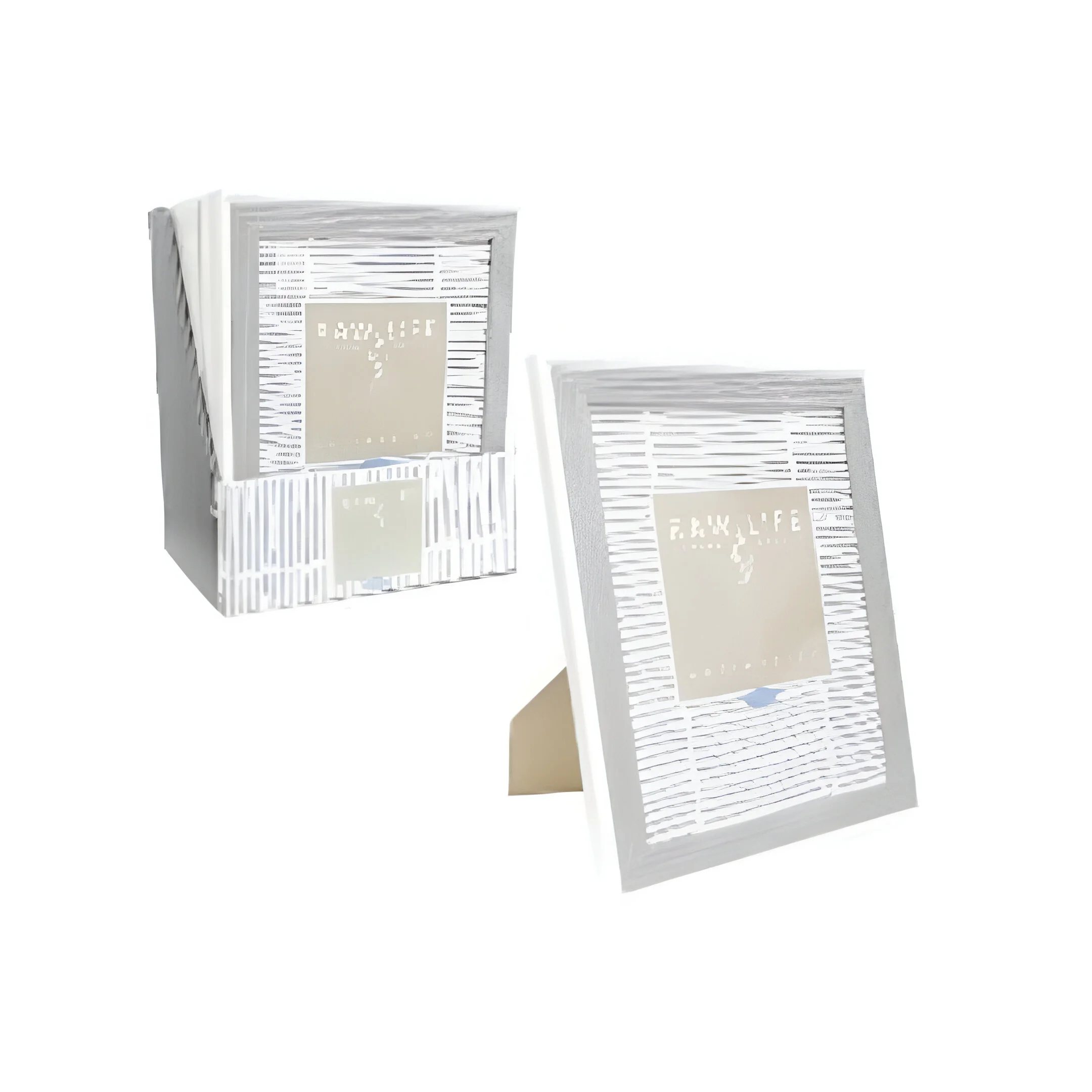 PORTARETRATO 8X10" 712-05526 BLANCO/CREMA/GRIS