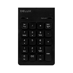 TECLADO NUMERICO DELUX K300 INALAMBRICO BLACK
