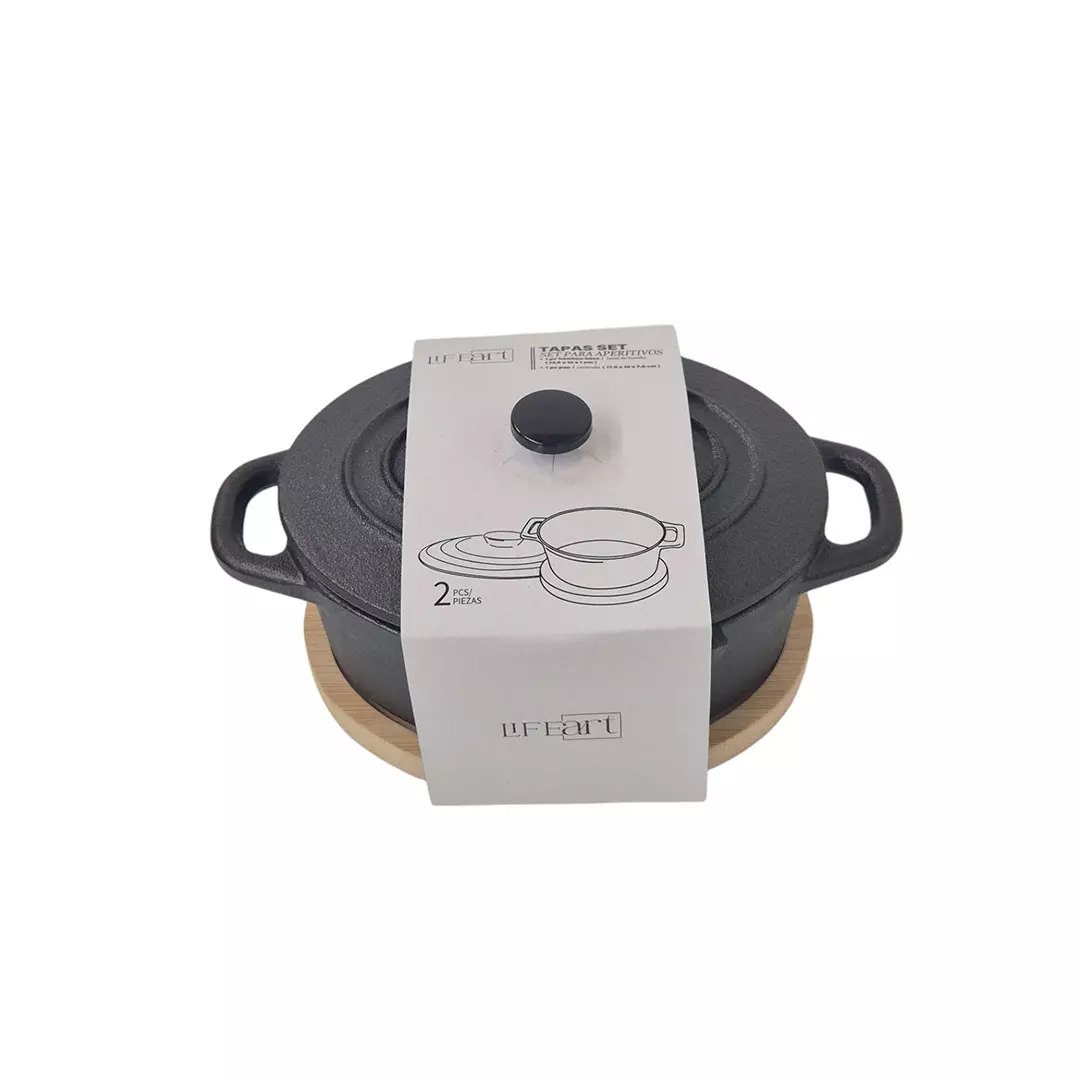 CACEROLA 2PZAS 739-2302517 NEGRO/CREMA