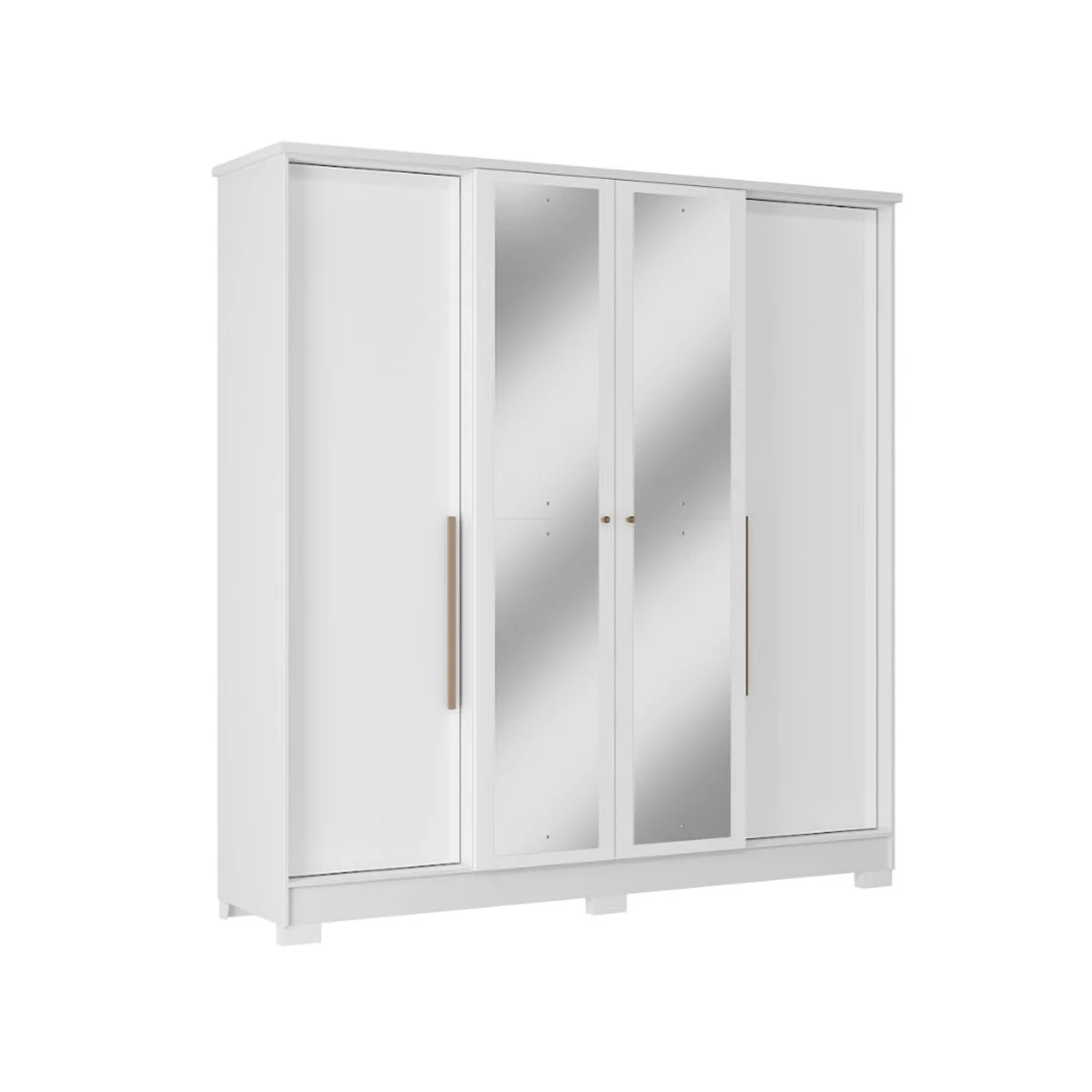 ROPERO MONACO 4 PTAS C/ESPEJO RG108.E(265443) BLANCO/BLANCO (4 CAJAS)