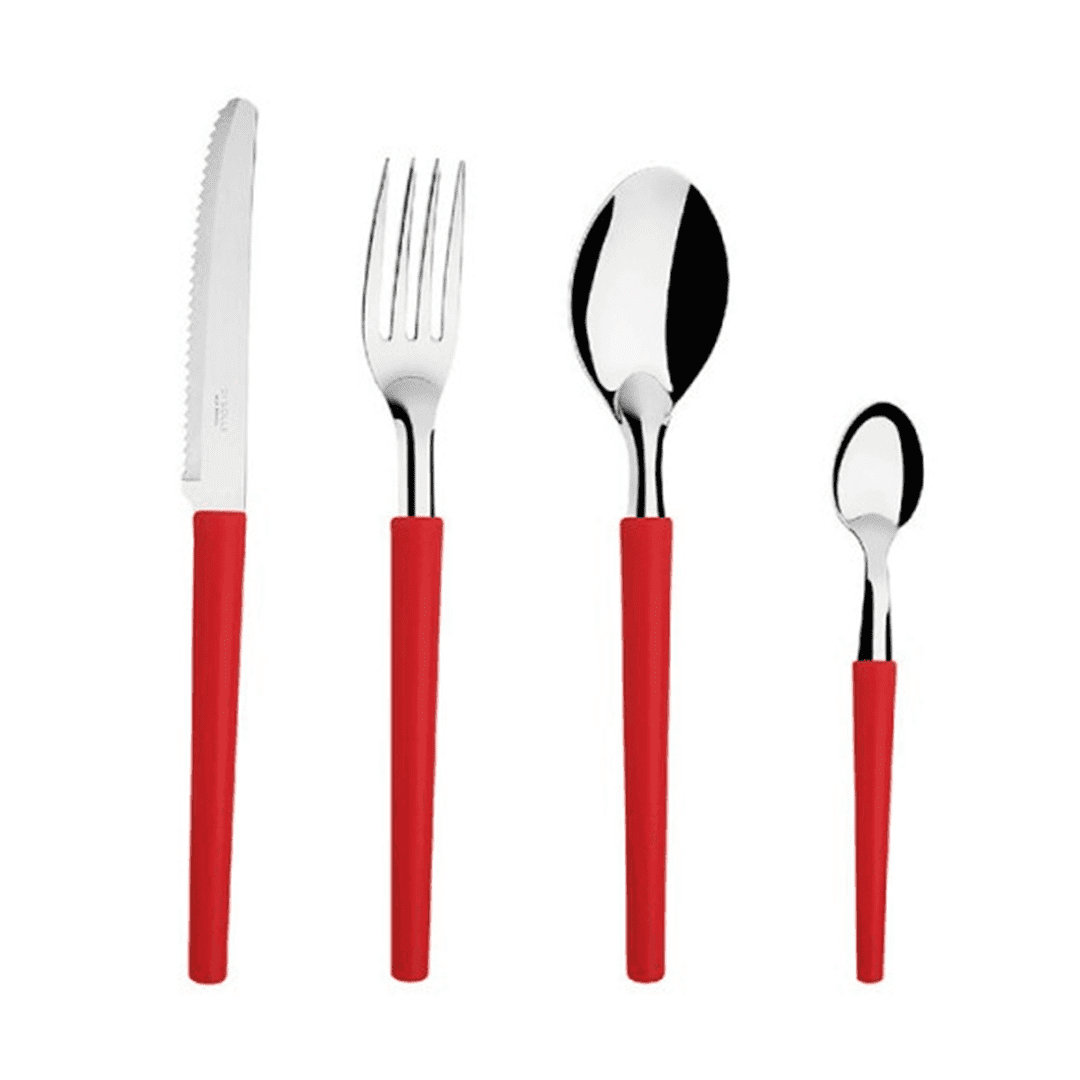 JUEGO DE CUBIERTOS SKY HOME 24 PZA LINEA INOVA ROJO