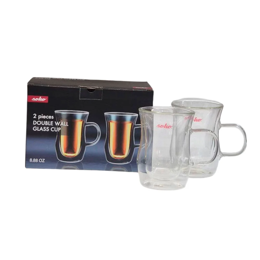TAZAS DE VIDRIO DE 260ML / SET DE 2 PZAS-48686