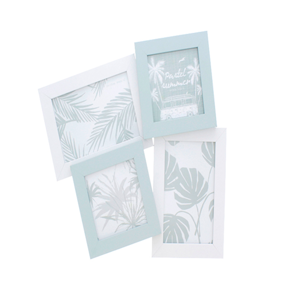 PORTARETRATO 32X33CM (N21-02438) CELESTE/BLANCO