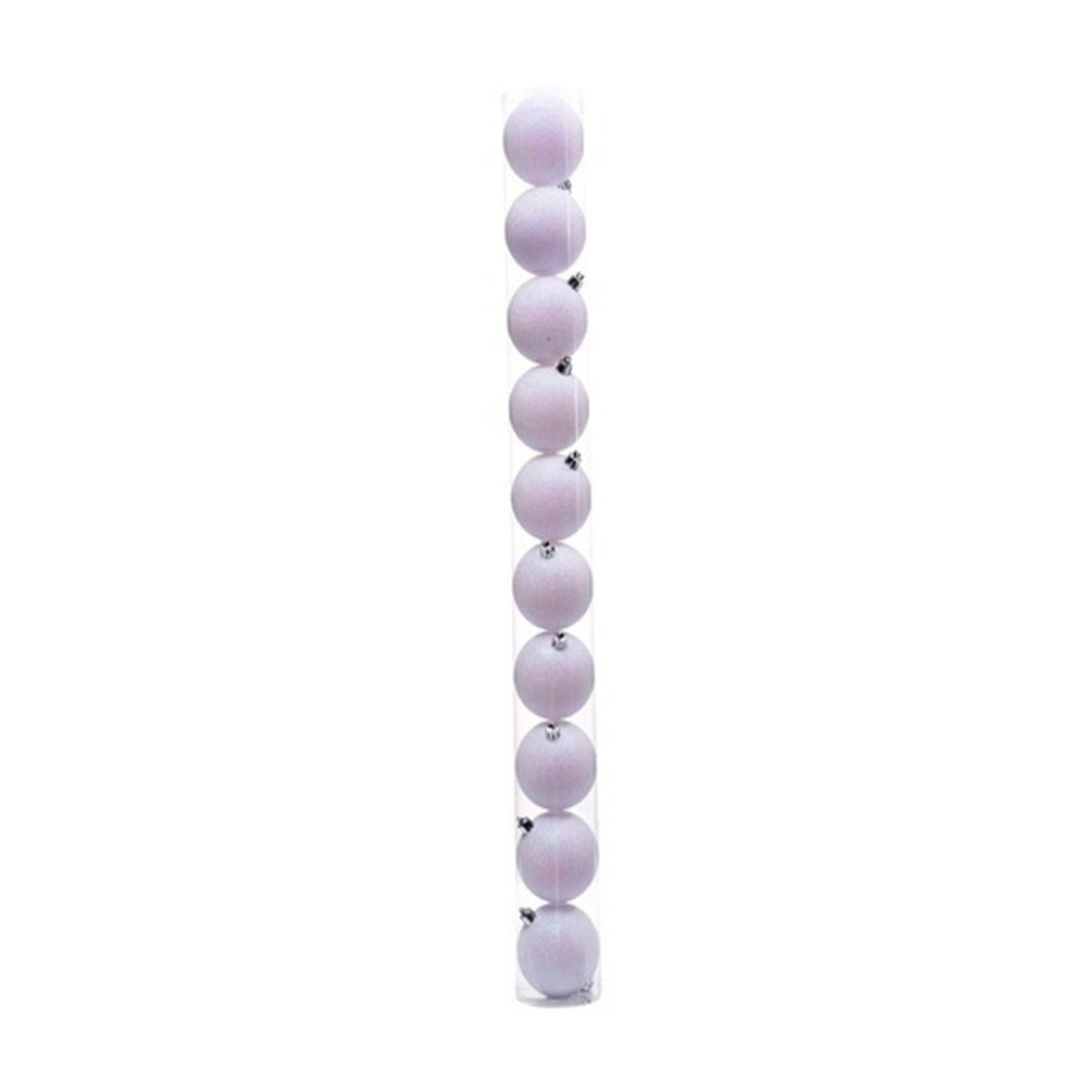 JUEGO 10 ESFERA 7CM TUBO ESCARCHADA (831-XB019GWT) BLANCO